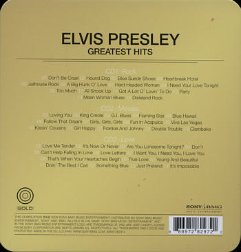 Gold - Greatest Hits (Tin Box) - Sony-BMG 8697282972 -  EU 2008 -  Elvis Presley CD