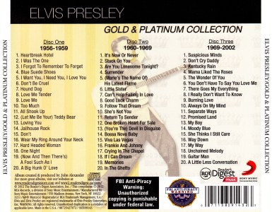 Gold & Platinum Collection (Sony / Reader's Digest) - USA 2012 - Sony 88725427072 / SSTI09143 - Elvis Presley CD