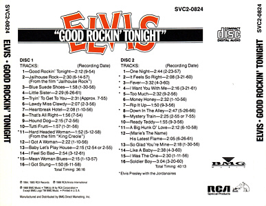 Good Rockin' Tonight - USA 1988 - (slim line jewel case) - BMG SVC2-0824