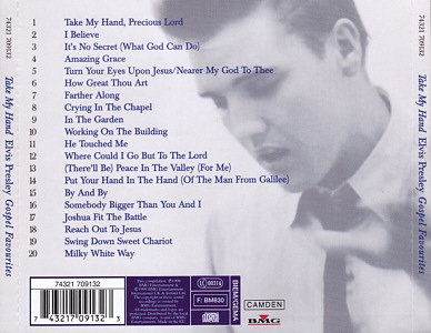 Take My Hand - Gospel Favourites - UK (EU) 2004 - BMG 74321 709132 - Elvis Presley CD