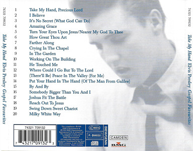Take My Hand - Gospel Favourites - Australia 1999 - BMG 74321 709132 - Elvis Presley CD
