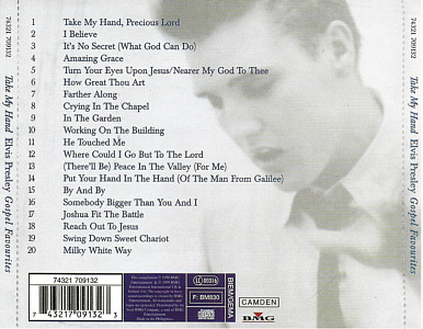 Take My Hand - Gospel Favourites - Philippines 2000 - BMG 74321 709132 - Elvis Presley CD