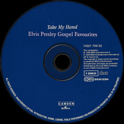 Take My Hand - Gospel Favourites - Philippines 2000 - BMG 74321 709132 - Elvis Presley CD