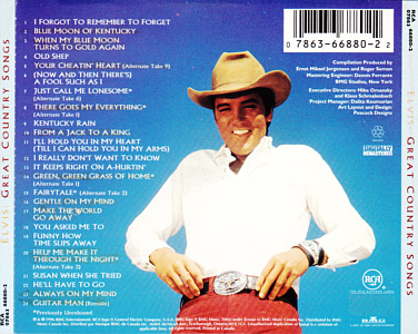 Great Country Songs - Canada 1996 - BMG 07863 66880 2 - Elvis Presley CD