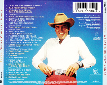 Great Country Songs - Canada 1996 - BMG 07863 66880 2 - Elvis Presley CD