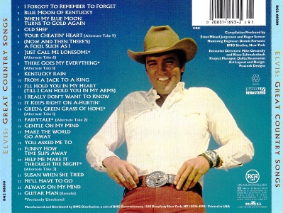 Great Country Songs - USA 1996 - Columbia House Music Club - BMG BG2 66880