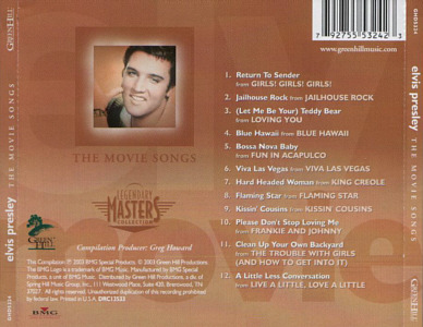 The Movie Songs - Green Hill Music / BMG USA - Elvis Presley CD