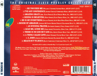 He Touched Me - The Original Elvis Presley Collection Vol. 40 - EU 1999 - BMG 74321 90641 2 - Elvis Presley CD