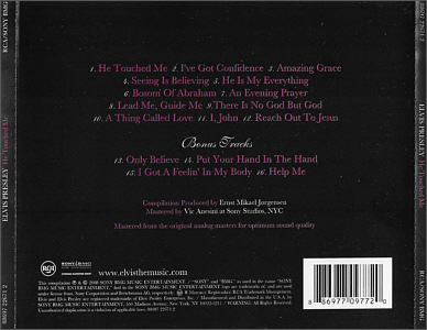 He Touched Me - USA 2010 - Sony Music 88697 22671 2 - Elvis Presley CD