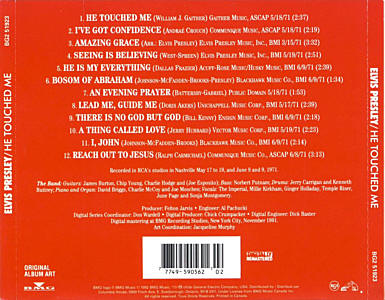 He Touched Me - Canada 1994 - CRC - BMG BG2 51923 - Elvis Presley CD
