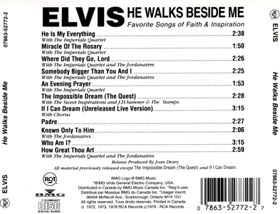 He Walks Beside Me - Canada 1994 - BMG 07863-52772-2