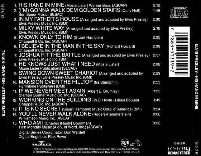 His Hand in Mine [2] - USA 1988 - BMG 1319-2-R