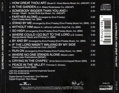 How Great Thou Art - USA 2005 - Sony-BMG 3758-2-R - Elvis Presley CD