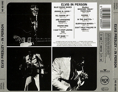 In Person At The International Hotel, Las Vegas, Nevada - Elvis Presley CD In Person At The International Hotel, Las Vegas, Nevada - EU 2016 - Sony Music ND 83892 - Elvis Presley CD