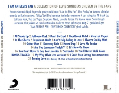 I Am An Elvis Fan - Turkey 2012 - Sony Music 88725444492