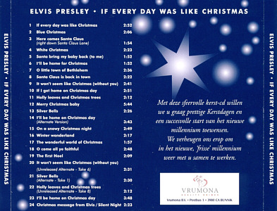 If Every Day Was Like Christmas - Netherlands 1999 Vrumona - BMG 07863 66482 2 - Elvis Presley CD