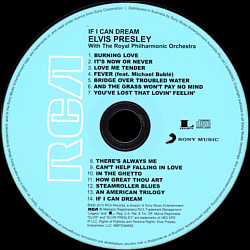 If I Can Dream - Elvis Presley with the Royal Philharmonic Orchestra - Australia 2016 - Sony Music 88875084952 - Elvis Presley CD