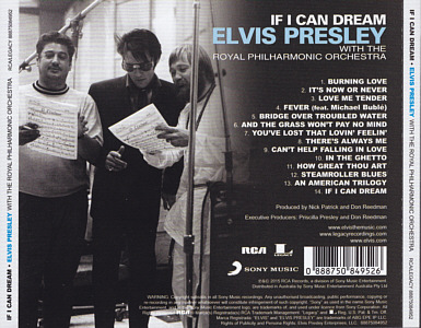 If I Can Dream - Elvis Presley with the Royal Philharmonic Orchestra - Australia 2015 - Sony Music 88875084952 - Elvis Presley CD