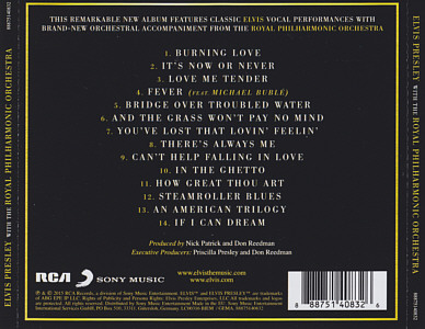 If I Can Dream - Elvis Presley with the Royal Philharmonic Orchestra - UK 2015 - Sony Music 88875140832 - Elvis Presley CD