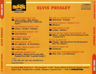 Il Grande Rock - Italy 1994 - BMG CDDEA 2258 - Elvis Presley CD
