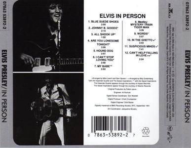 Elvis In Person At The International Hotel, Las Vegas, Nevada - Canada 1994 - BMG 07863-53892-2