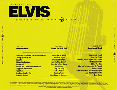 Introducing Elvis - Canada 2007 - Sony/BMG 88697092102 - Elvis Presley CD