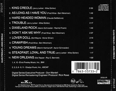 King Creole - Canada 1992 - BMG 3733-2-R - Elvis Presley CD