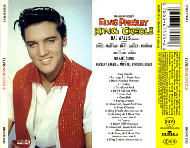 King Creole (remastered and bonus) - Korea 1997 - BMG 07863 67454 2  /  BMGRD 1315 - Elvis Presley CD