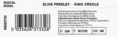 King Creole (Flash Series) - Germany 1988 - BMG ND 83733 - Elvis Presley CD