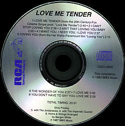 Love Me Tender (RCA Special Product) - USA 1993 - CAD1-2650
