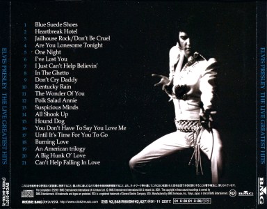 The Live Greatest Hits - Japan 2001 - BMG BVCM 31071 - Elvis Presley CD