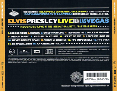 Live From las Vegas - USA 2007 - Sony / BMG 72434 77440-2 D 161637  BMG Direct - Elvis Presley CD