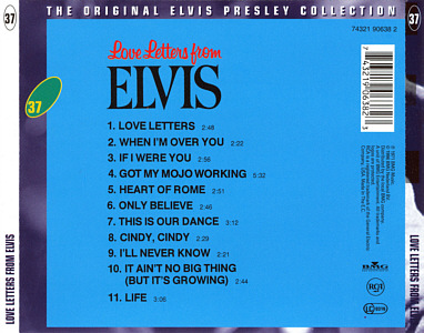 Love Letters From Elvis   -  The Original Elvis Presley Collection Vol. 37 - EU 1999 - BMG 74321 90638 2 - Elvis Presley CD