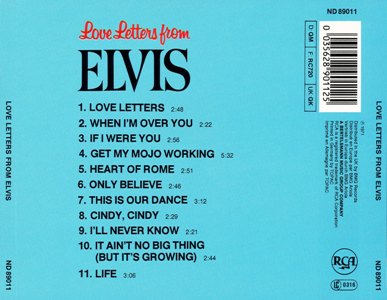 Love Letters From Elvis - Flash Series - BMG ND 89011 - Germany 1988