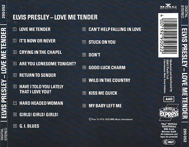 Love Me Tender - Hongkong 1991 - BMG 295 052  - Elvis Presley CD