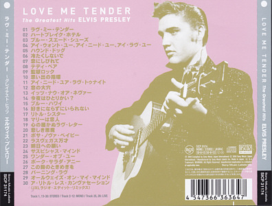 Love Me Tender - The Greatest Hits - Sony Music SICP 31171 - Japan 2018 - Elvis Presley CD
