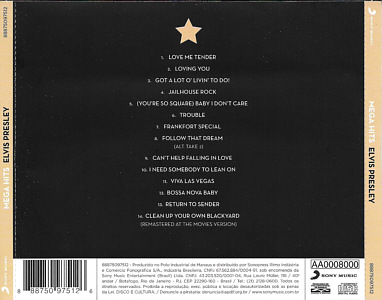Mega Hits - Brazil 2015 - Sony 88875097512 - Elvis Presley CD
