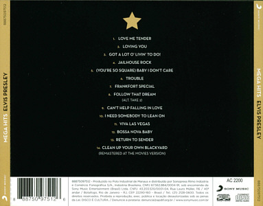 Mega Hits - Brazil 2015 - Sony 88875097512 - Elvis Presley CD