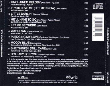 Moody Blue - Columbia House Music Club - BG2-2428 - USA 1997