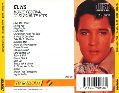 Movie Festival - 20 Favourite Hits - Australia 1989 - BMG RCD 9060 - Elvis Presley CD