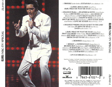 NBC TV Special - Canada 1994 - BMG 07863-61021-2 - Elvis Presley CD NBC TV Special - Canada 1993 - BMG 07863-61021-2 - Elvis Presley CD