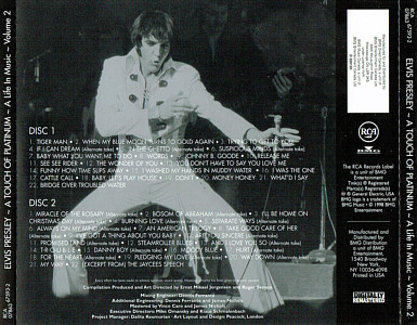A Touch Of Platinum - A Life In Music Vol. 2 - BMG Direct - Canada 1998 - Elvis Presley CD