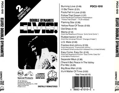 Double Dynamite (Pair) - USA 1987 - BMG PDC2-1010 - Elvis Presley CD