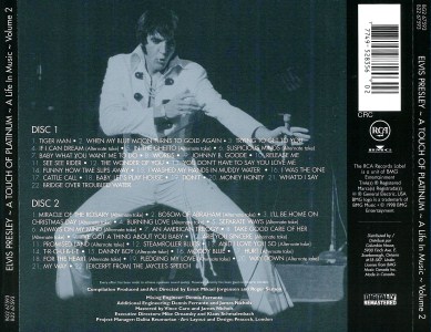 A Touch Of Platinum - A Life In Music Vol. 2 - Columbia House Music Club - Canada 1998 - BMG BG2 67593 B22 67593