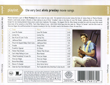 Playlist: Playlist: the very best Elvis Presley movie songs - USA 2015 - Sony Music 88883753722 - Elvis Presley CD