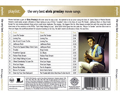 Playlist: Playlist: the very best Elvis Presley movie songs - USA 2014 - Sony Music 88883753722 - Elvis Presley CD