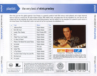 Playlist: The Very Best Of Elvis Presley - USA 2015 - Sony Legacy 88875 14915 2 - Elvis Presley CD