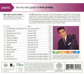 Playlist: The Very Best Gospel Of Elvis Presley - USA 2010- Sony Legacy 88697 76400 2 - Elvis Presley CD