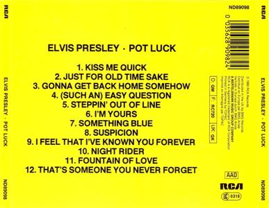 Pot Luck With Elvis (Flash Series) - Germany 1988 - BMG ND 89098