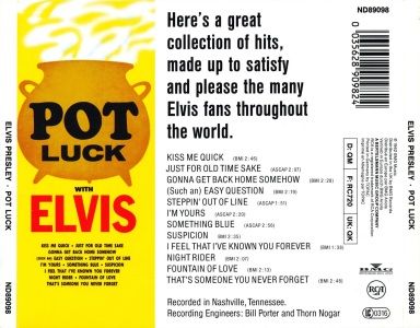 Pot Luck With Elvis - Germany 1993 - BMG ND 89098